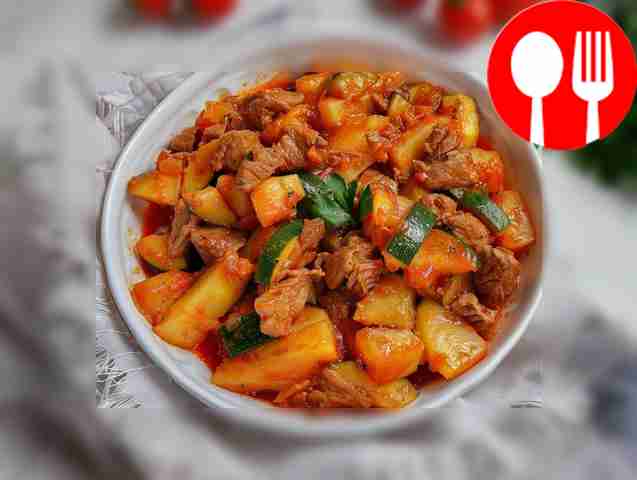 Азу из индейки с цукини