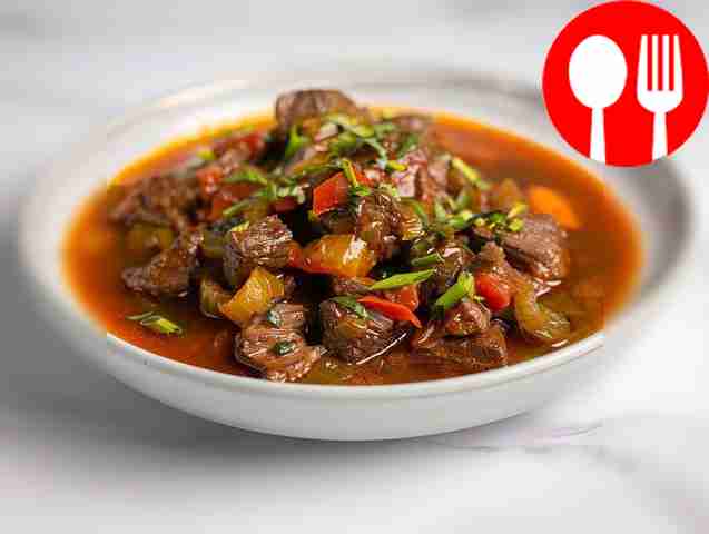 Азу с помидорами в собственном соку и копченой паприкой