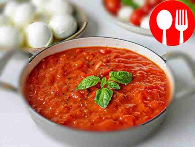 Домашний соус капрезе с томатным пюре
