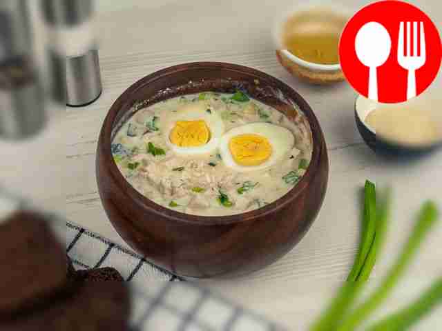 Окрошка на кефире с курицей