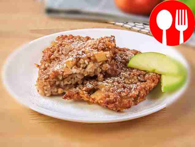 Постная гречневая запеканка с яблоками