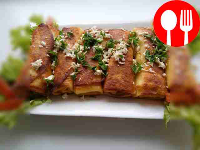 Аппетитные блины с чесноком