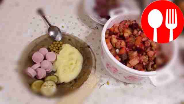 Винегрет с огурцами холодного соленья