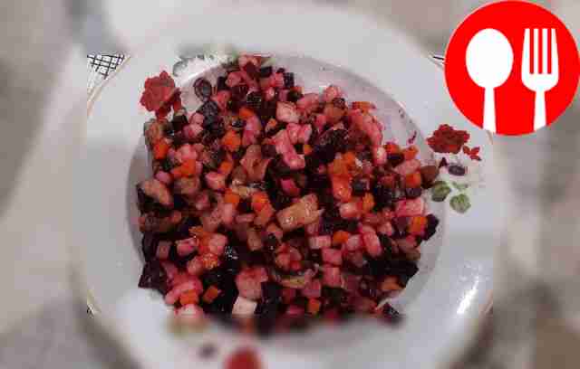 Необыкновенный винегрет с шампиньонами