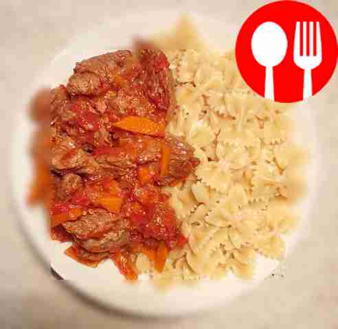 Ароматное жаркое из говядины с пастой