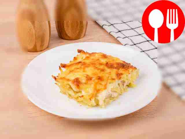 Картофельная запеканка с куриной грудкой и сыром