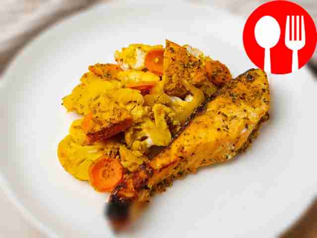 Пикантная семга с ароматной цветной капустой