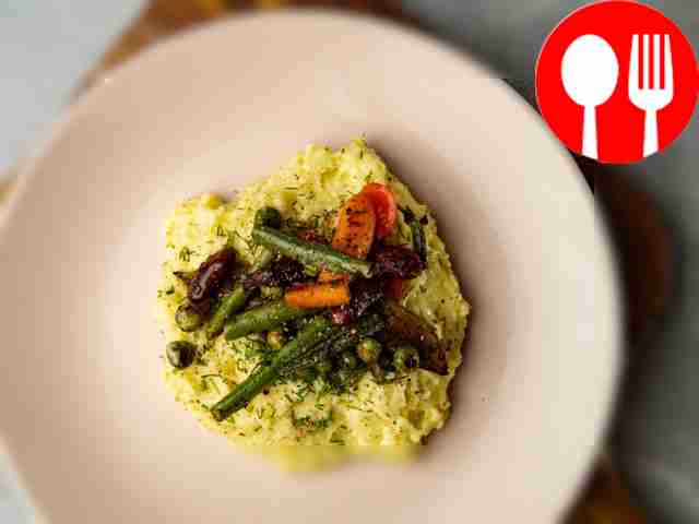 Быстрое пюре с картофелем и замороженными овощами