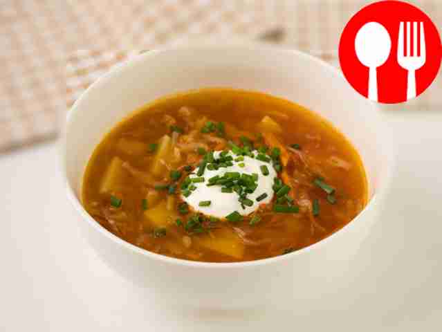 Постный капустняк с квашеной капустой и рисом