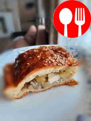 Ароматный пирог с курицей и грибами