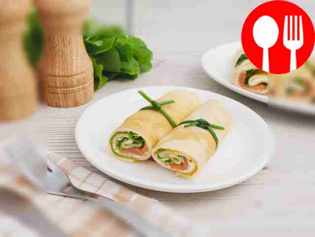 Блинчики с семгой и творожным сыром