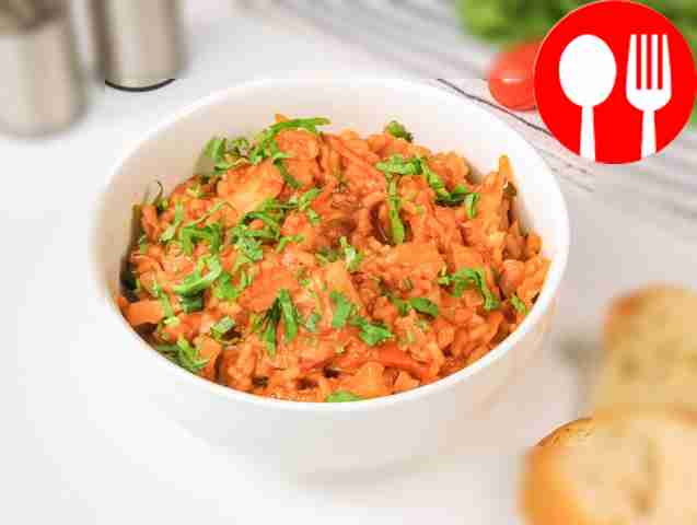 Тушеная капуста с рисом