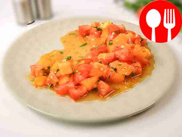 Тартар из помидоров с горчицей и медом