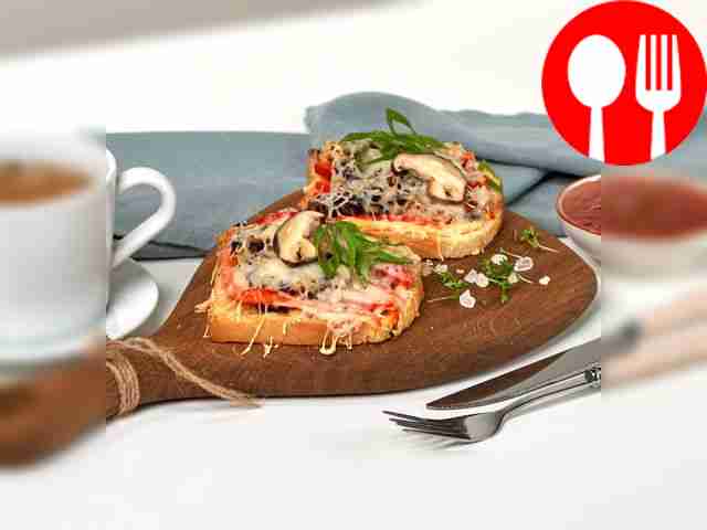 Тост с грибами шиитаке