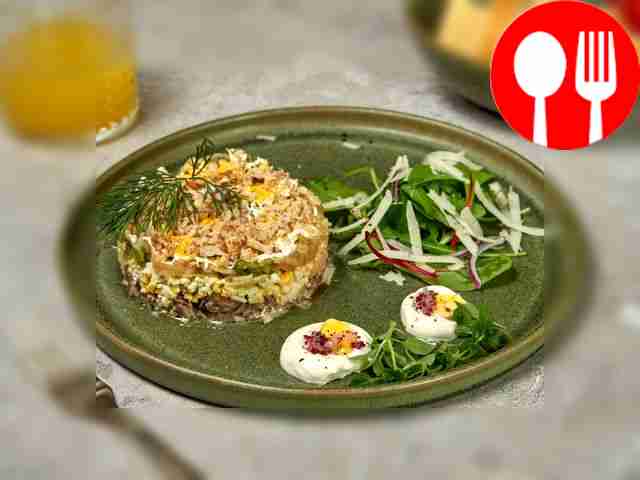 Очень вкусный рыбный салат