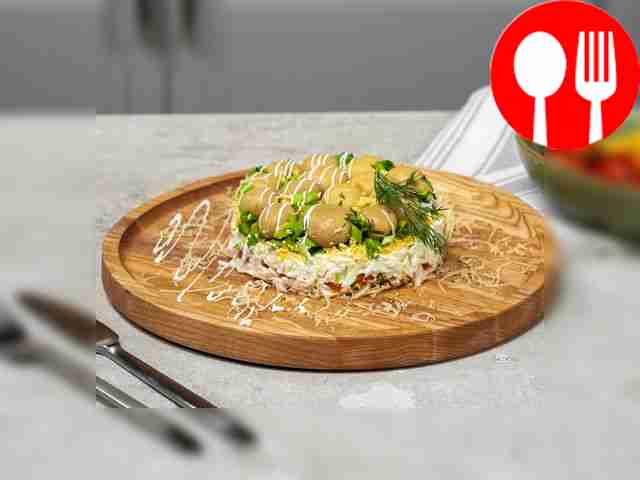 Салат-торт с грибами