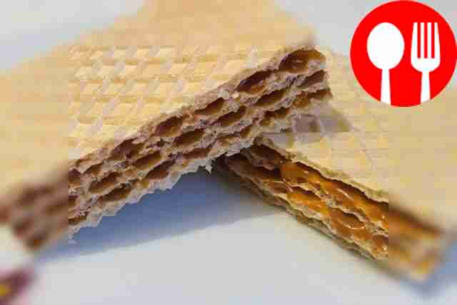 Вафельное пирожное со сгущёнкой