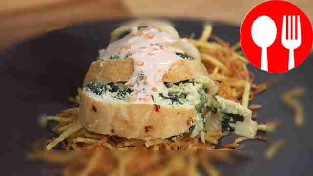 Фаршированные кальмары с хрустящим картофелем