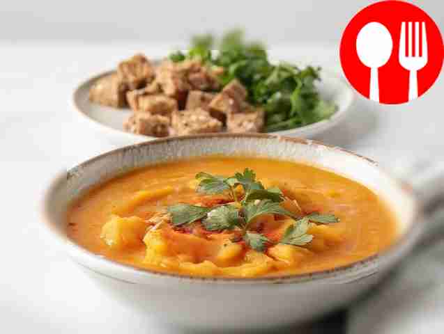 Нежный суп-пюре из тыквы с чесноком