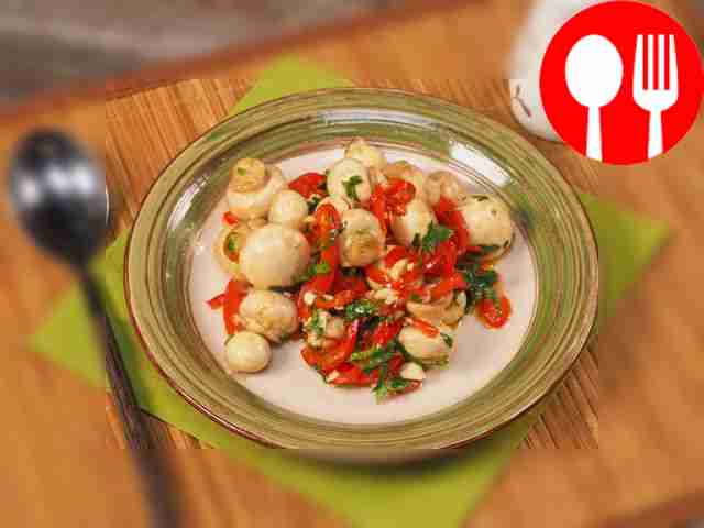 Маринованные шампиньоны с болгарским перцем