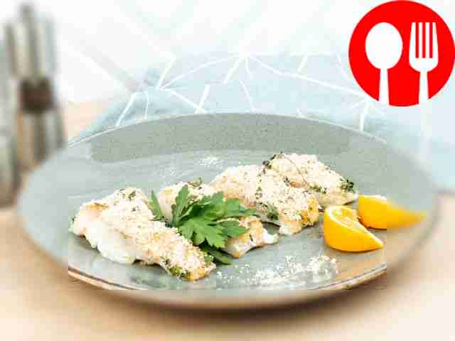 Треска с апельсиновой солью и петрушкой