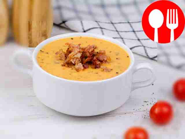 Томатный суп-пюре с беконом