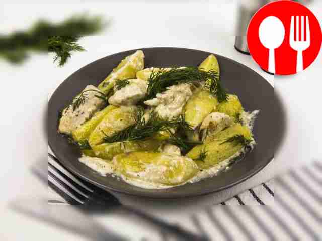 Картошка с мясом и майонезом в духовке