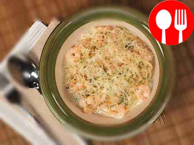 Спагетти с креветками в чесночном соусе