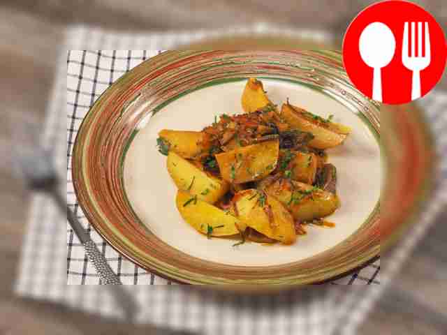 Картофель с сушеными грибами