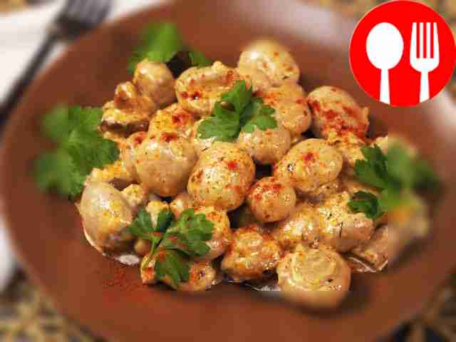 Консервированные шампиньоны в духовке