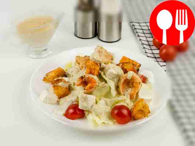 Салат «Цезарь» с брынзой