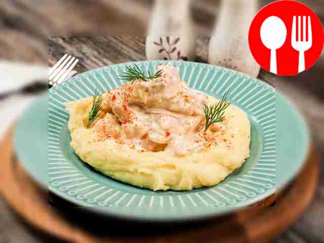 Кольца кальмара в сметане