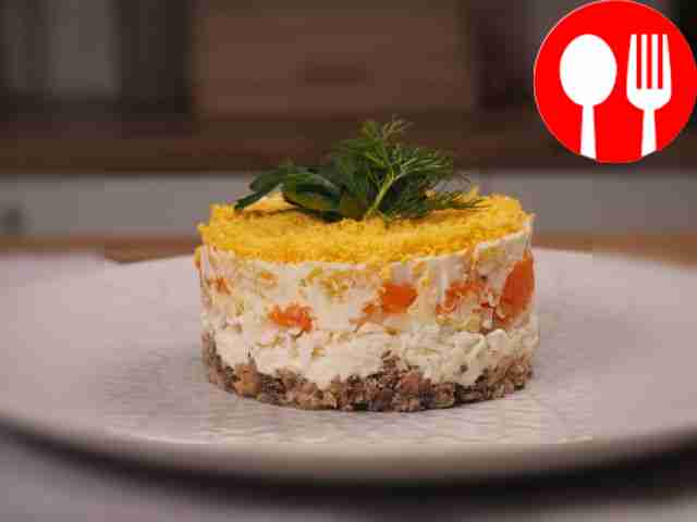 Салат «Мимоза» со сливочным маслом