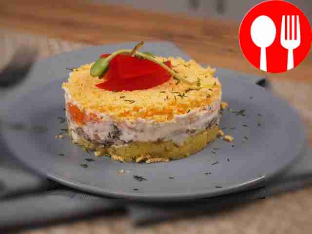 Салат «Мимоза» со шпротами