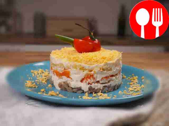 Салат «Мимоза» со скумбрией