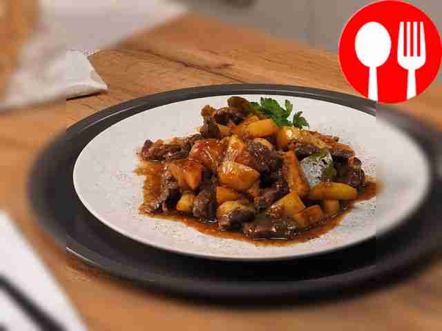 Жаркое из говядины на сковороде