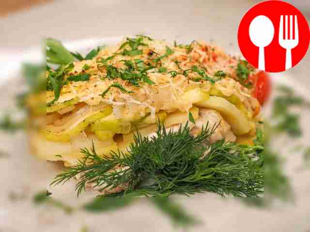 Запеканка из кабачков с курицей