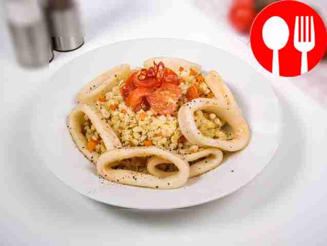Булгур с кальмаром