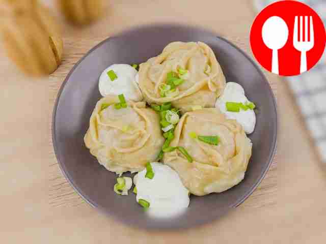 Манты с тыквой и мясом