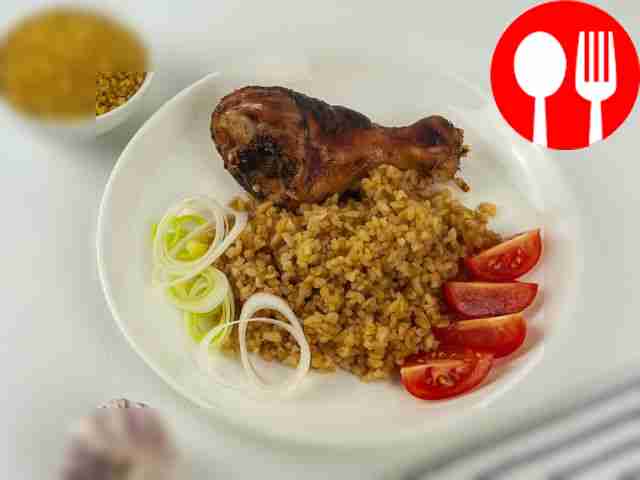 Булгур с куриными голенями