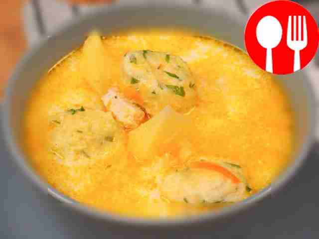 Куриный суп с сырными шариками