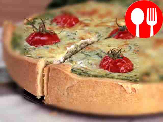 Киш со шпинатом и черри