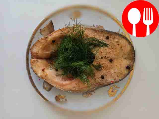 Поджаристый стейк из семги