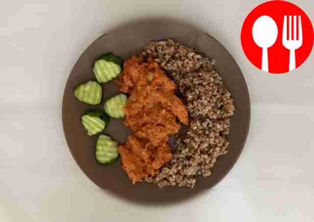 Диетический бефстроганов с индейкой