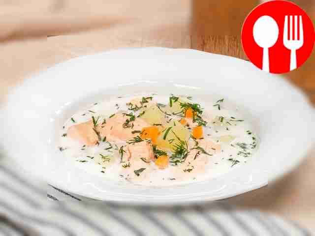 Простая финская уха со сливками