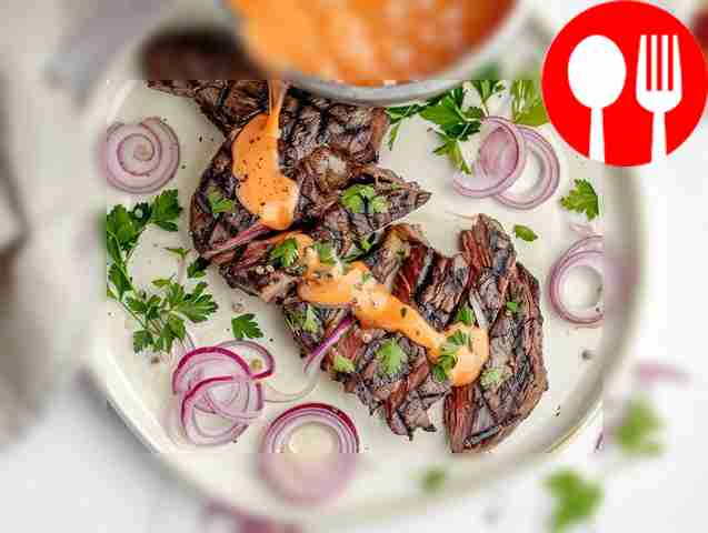 Быстрый стейк с апельсиновым соусом