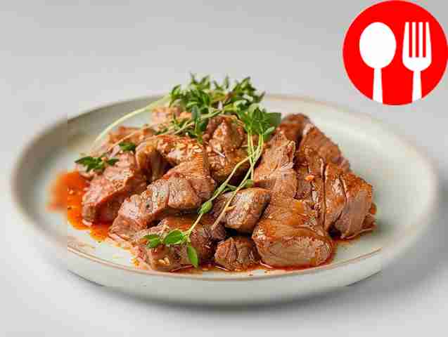 Гуляш из говядины в винном соусе