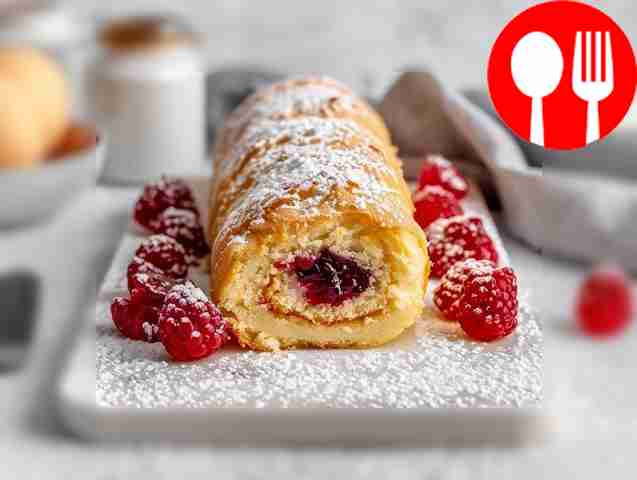 Домашний бисквитный рулет с джемом