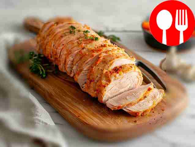 Домашний рулет из свиной грудинки с зеленью