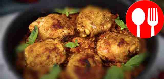 Куриные бедрышки с рисом